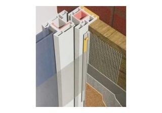 Профиль примыкающий ПВХ с армирующей сеткой 6мм. 2,4м с пыльником