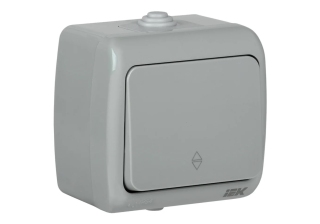 Выключатель 1кл проход о/у серый в сборе 10А IP54 AVA-12-К03-10-54 AQUATIC IEK