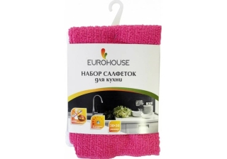 Салфетка микрофибр. 30*30см (набор-5шт.) ЕвроХаус 9378