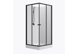 Душевая кабина 100x100x(190+15)см c низким поддоном 15см, прозр. закаленное стекло 5 мм CS-21801-100