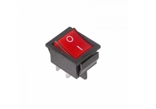 Выключатель клавишный 250V 16А (4с) ON-OFF красный с подсветкой REXANT 36-2330