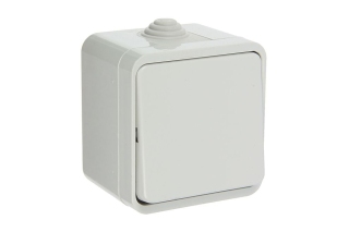 Выключатель IN HOME AQUA 1кл о/у белый IP44 /3100-W/