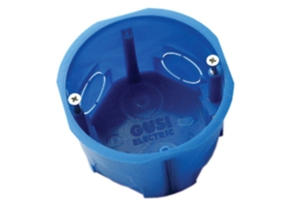 Коробка подрозетник С3М2 с/у в бетон синий с саморезами 68х45 IP30 GUSI ELECTRIC