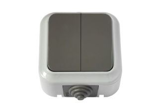 Выключатель 2кл о/у серый IP54 Пралеска Беларусь