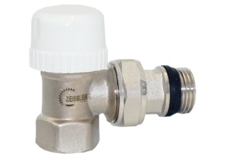 Кран радиатор.угловой под термоголовку 1/2