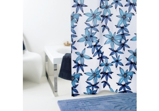 Штора д/ванн 180х200 Giardino син.