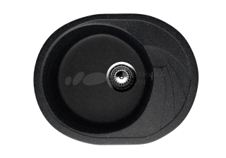 Мойка композит. Ulgran U-403 ОВАЛЬНАЯ 308 черная 580*470*200 с сифоном