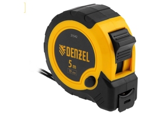 Рулетка 5мх19мм., двухкомп.корпус, кнопка-пауза /31542/ Denzel