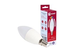 Умная лампочка св/д 5Вт свеча Е14 806Лм RBG EKF HomeConnect slwf-e14-rgbw