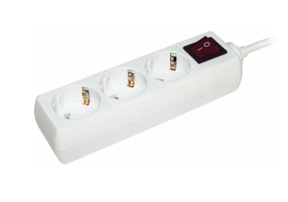 Удлинитель 3гн с 3/К 5м белый ПВС 3х1мм2 У03 IP20 IEK WYP10-16-03-05-Z-N
