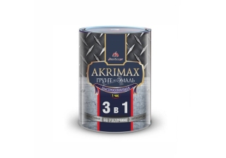 Грунт-эмаль по ржавчине AKRIMAX-PREMIUM быстросохнущая матовая темно-зеленая 0.8кг