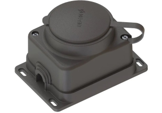 Колодка штепсельная 1-гн. с крышкой, с/з, 16А, IP44 (каучук) (1/16/160шт) /4003 NE-AD