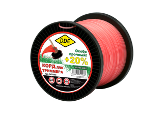 Леска DDE Hard line круг армированный 2.0мм*126м серый/красный 645-068