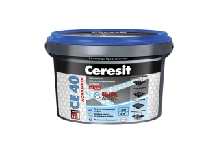 Затирка Ceresit СЕ А 40 2-10мм серебр.-сер. (эл, водооттал.,противогриб.) 2кг