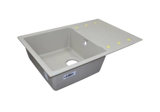 Мойка кухонная кварцевая AZARIO Izmir (740х480х197) Песочная (сифон) CS00097682