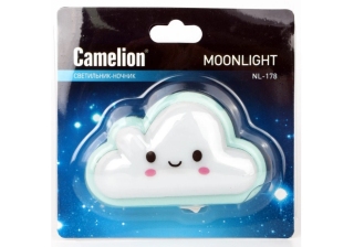 Ночник светодиод с выкл Camelion NL-178 0.5W 4LED 100x60x50  Облако  220V, пластик