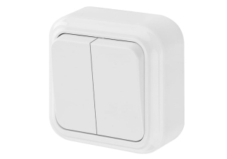 Выключатель 2кл о/у белый IP20 Пралеска Беларусь