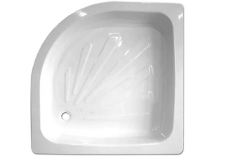 Поддон стальной 80х80х15 LG800С полукруглый толщина стенок 0,9 мм, отверстие для слива 5 см