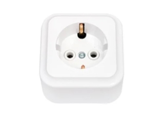 Розетка 1гн с 3/К о/у белый IP20 Пралеска Беларусь РА16-254