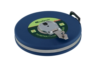 Рулетка геодезическая 50мх13мм.,закрытый корпус, фиберглассовая лента /31263/ СИБРТЕХ