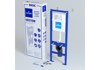 Комплект CARINA XL CO DPL EO slim инсталляция VECTOR кнопка CORNER пластик белый