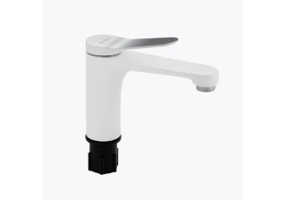 Cмеситель для умывальника FABIA шаровый литой корпус Хром + Белая эмаль (9634)