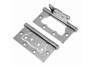 Петля накладная RENZ 100-2BB FH CP 100*75*2,5, 2 подшипника, хром блестящий (без врезки) 23-00000234