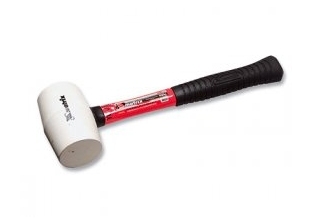 Киянка резиновая 450г. белая резина фибергласовая ручка /11196/