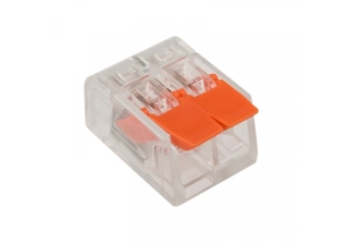 Клемма на 2 пров. 221-412 (0,14-4мм) с рычажком мини без пасты Rexant