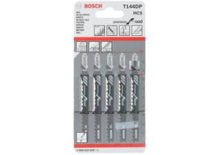Пилки д/лобзика Bosch 1уп/5шт. Т144DP, HCS (дерево) 2608633А35