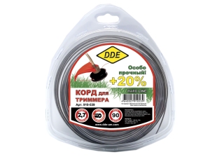 Леска DDE Hard line круг армированный 2.7мм*90м серый/красный 910-539