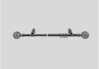 Карниз кован раздвиж d16/19мм 1,6-3,0м 2П Ажур т/у черный никель