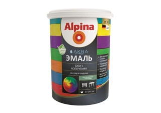 Эмаль акриловая Альпина Аква шелковисто-матовая База 1 0.9л.