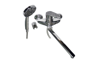 Cмеситель в ванну BRIMIX шар. встроен. дивектор,40мм. чер. декор (3370)