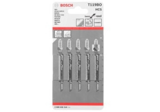 Пилки д/лобзика Bosch 1уп/5шт. Т119ВО, HCS (дерево) 2608630310