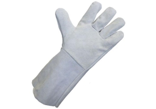 Краги спилковые серые 35см