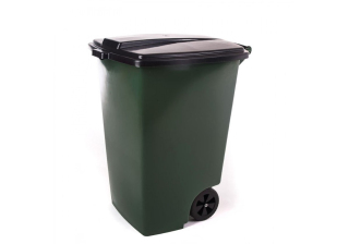 Бак мусорный темно-зеленый с крышкой 120л. 013280