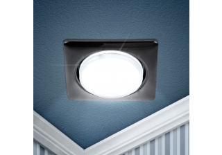 Светильник ЭРА GX53 черный металл квадратный с кольцом KL71 BK