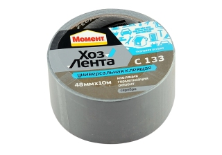 Хоз. Лента МОМЕНТ 10м (серебр.)