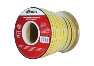 Уплотнители DERZHI D профиль 9х7.5мм (50м) черный