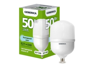 Лампа св/д IEK дрл/дрв 50Вт Е27/Е40 6500К 5000Лм HP GENERICA