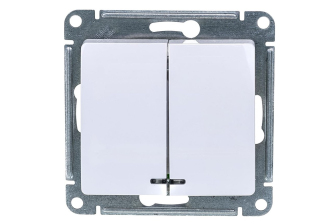 Выключатель 2кл с подсв с/у белый механизм Glossa Schneider Electric GSL000153