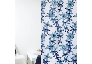 Штора в ванную комнату 180х200 Giardino синяя 7833