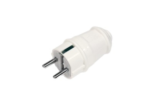 Вилка штепсельная с/з, 16А, 250В, Белый (1/40/400шт) /1010 NE-AD