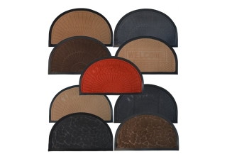 Коврик придверный влаговпитывающий SHAHINTEX МХ10 45х75 полукруглый синий 9357