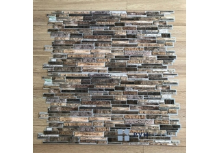 Панель ПВХ Камень Пластушка коричневая 980х489х0,4мм (0,4792м2)