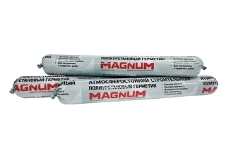 Герметик MAGNUM строительный полиуретановый белый атмосферостойкий 900г. М-007-2-600