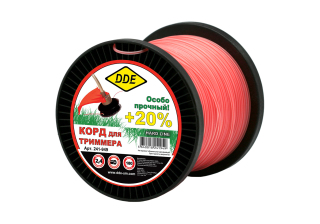 Леска DDE Hard line круг армированный 2.4мм*180м серый/красный 241-949