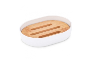 Мыльница Альтернатива Бамбук, белый M8061/223608
