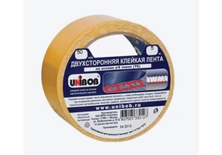 Лента клеящая двусторонняя 50мм*5м, UNIBOB полипропилен арт.4124, 01482